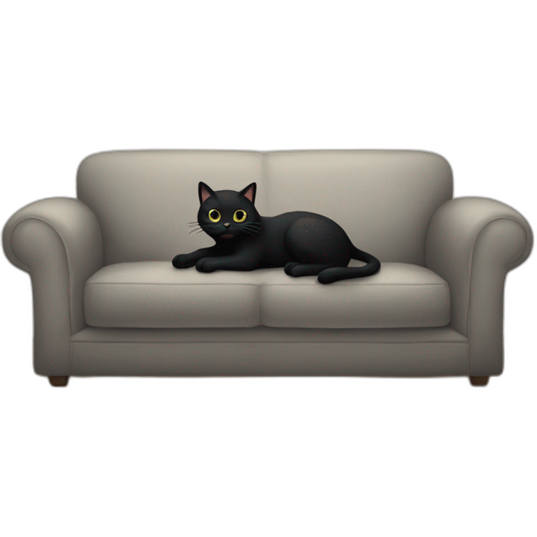 A black cat clawing at a sofa emoji