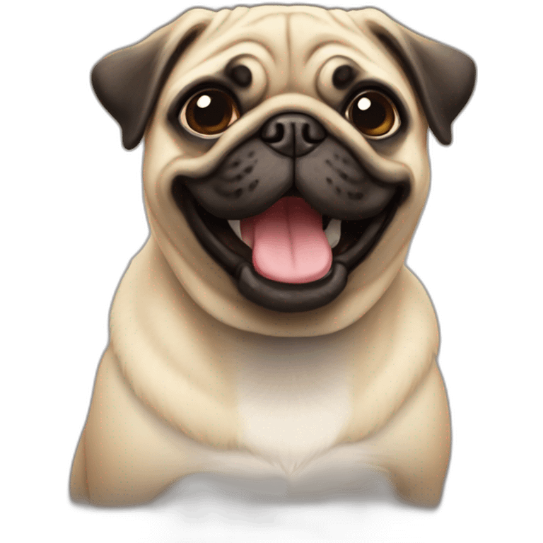 Pug happy emoji