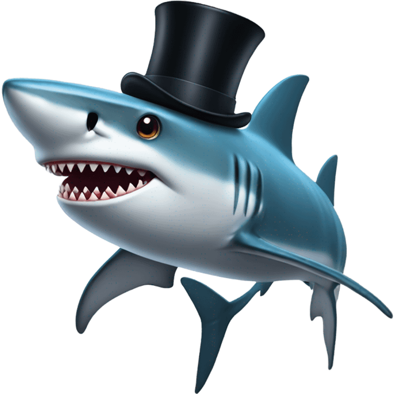 Shark with a top hat emoji