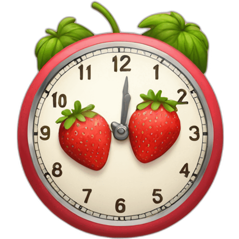 clock strawberry emoji