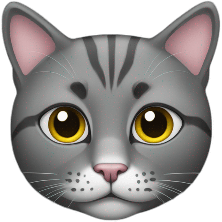 cat fat face dark grey emoji