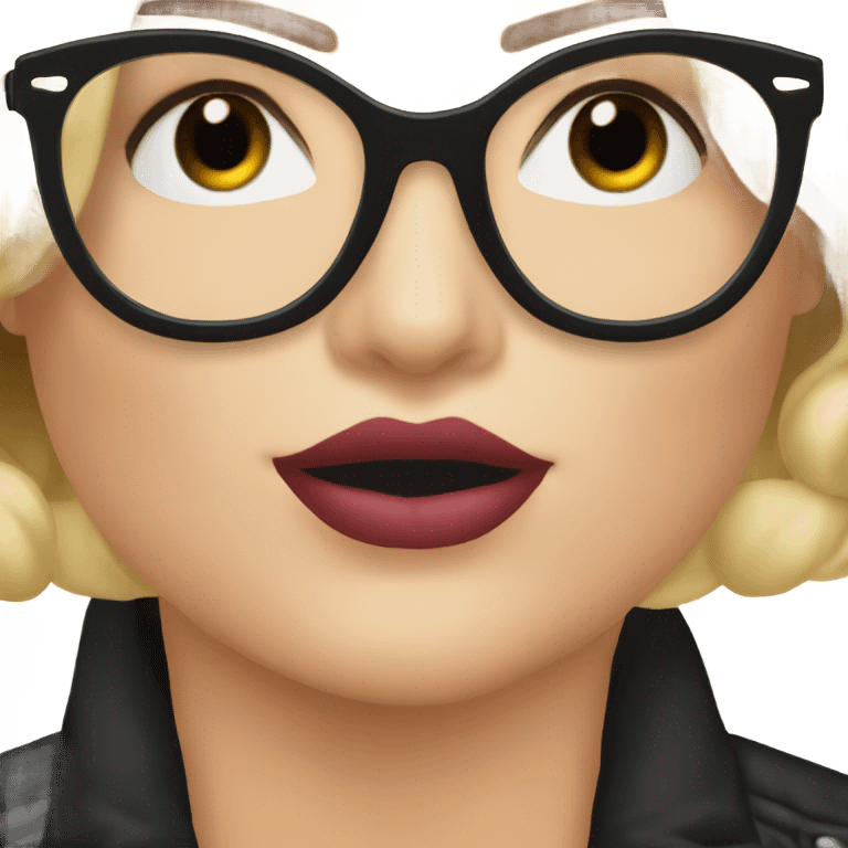 Margot Robbie kiss wearing black glasses  emoji