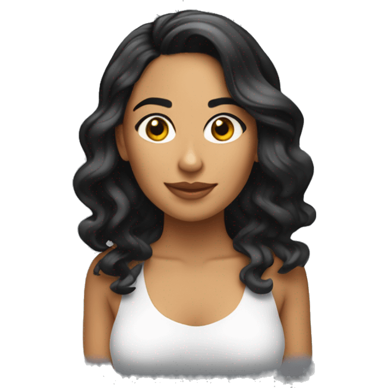 Chica morena de cabello lacio  emoji