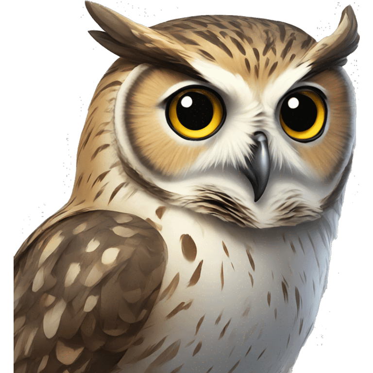 vector owl as an H emoji