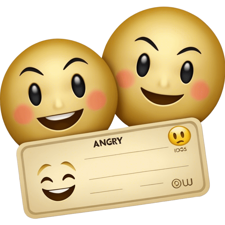 feedback/voucher like a note make it black and gold 3 smiles, angry,happy,okei, another one emoji