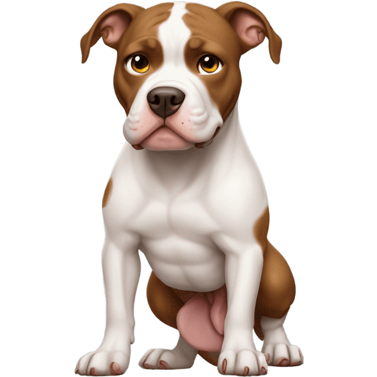 White and brown pitbull emoji