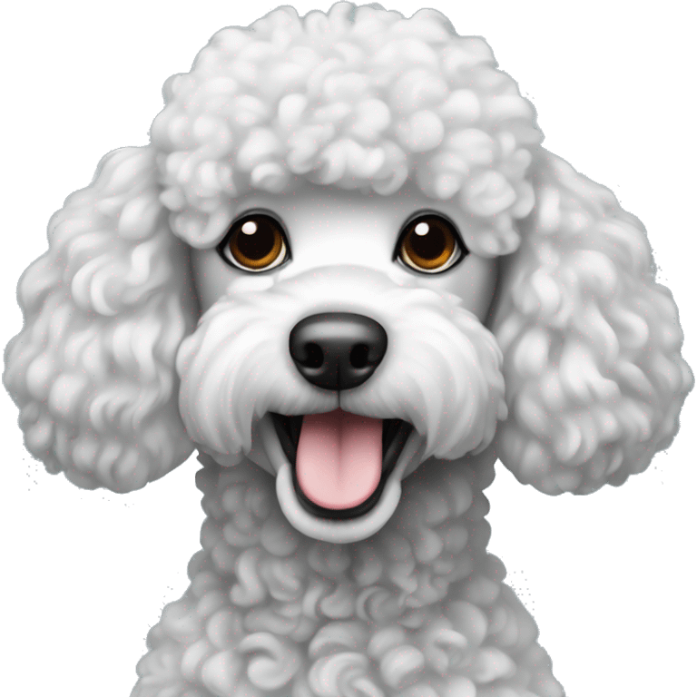 poodle dog black and white emoji