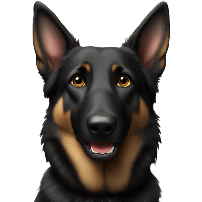 Black german shepherd begging emoji