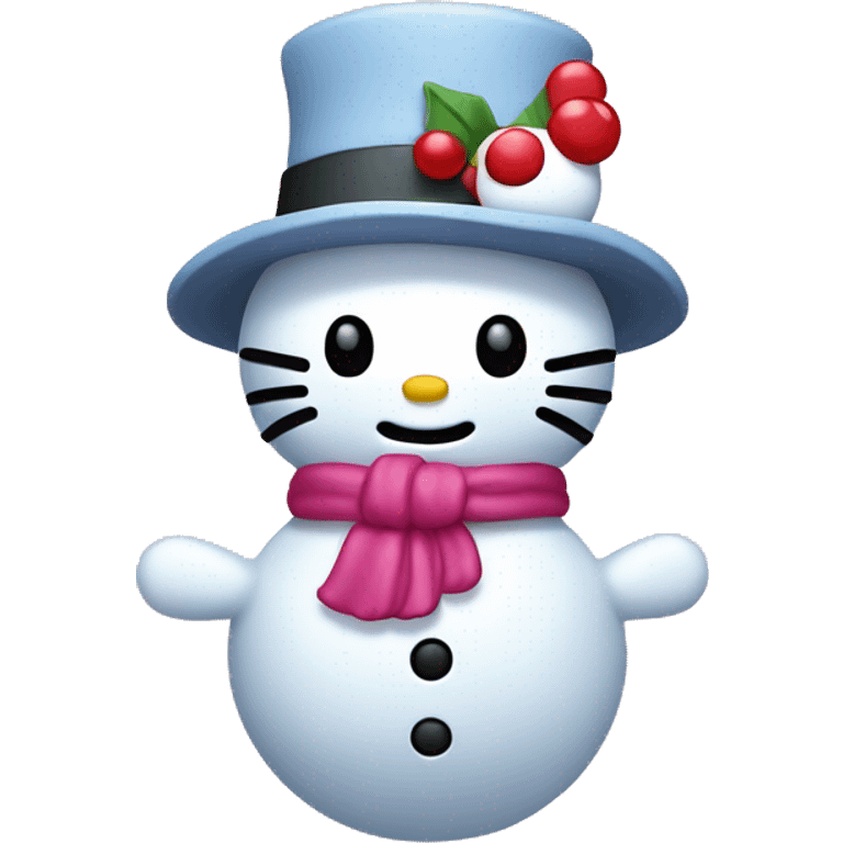 Hello kitty as a snowman  emoji