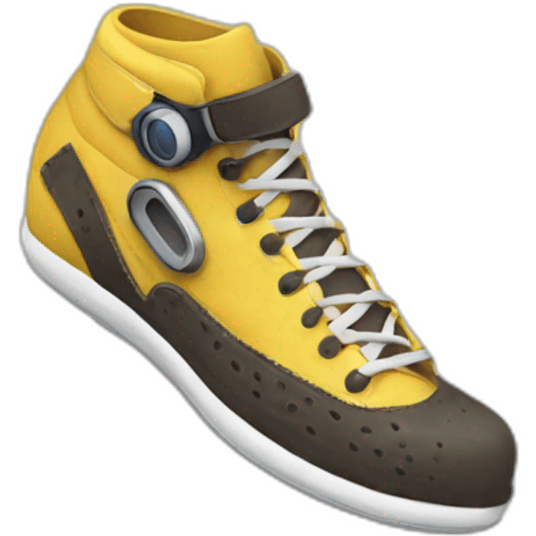 shoe with racing goggles emoji