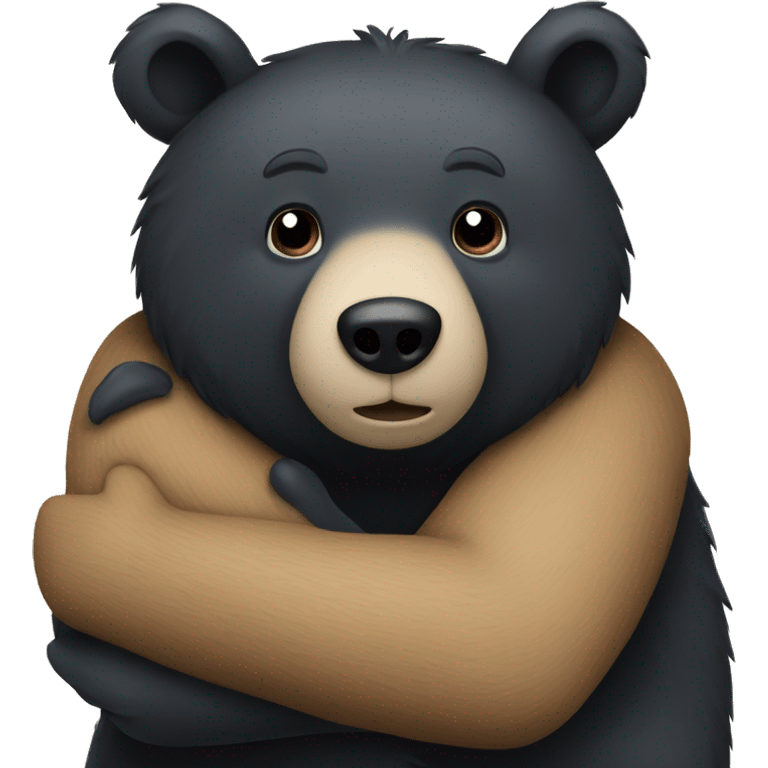 Black bear hugging himself emoji