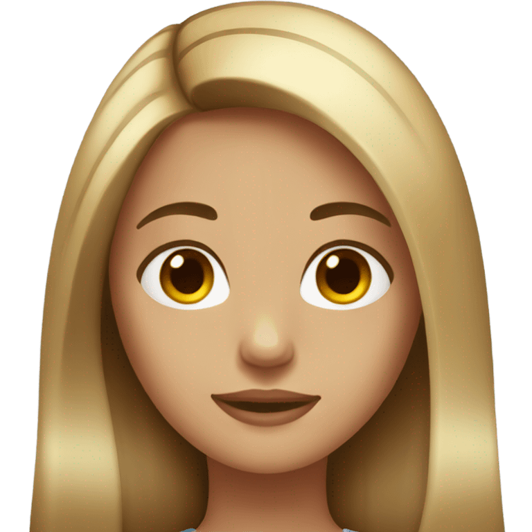 girl with long brown hair and blonde highlights  emoji