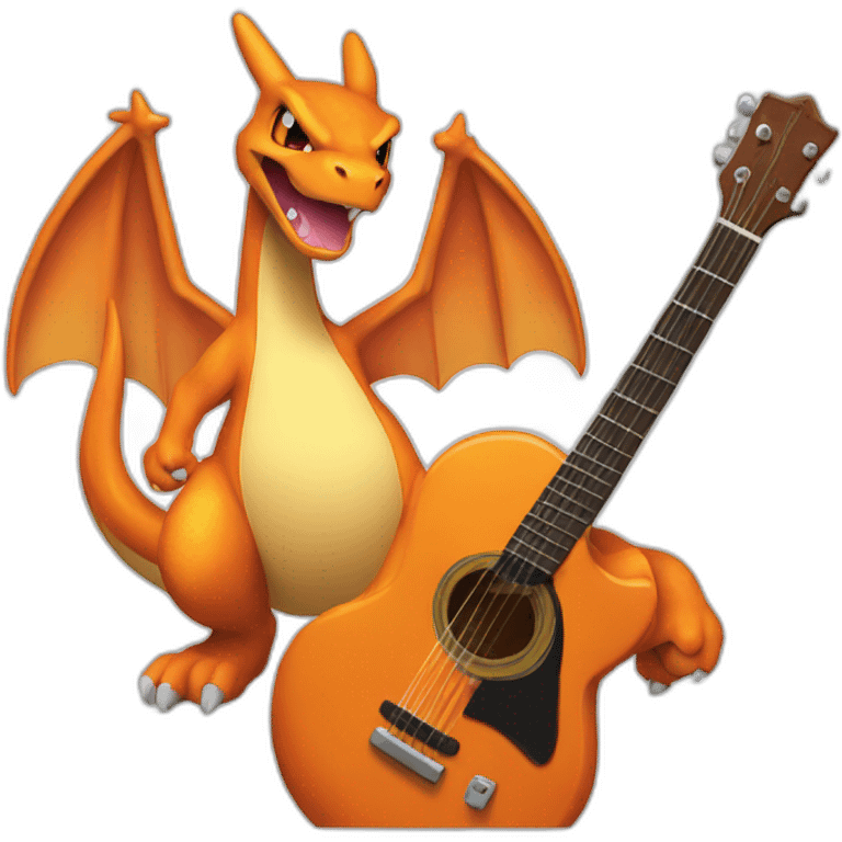 Charizard playing guitar emoji