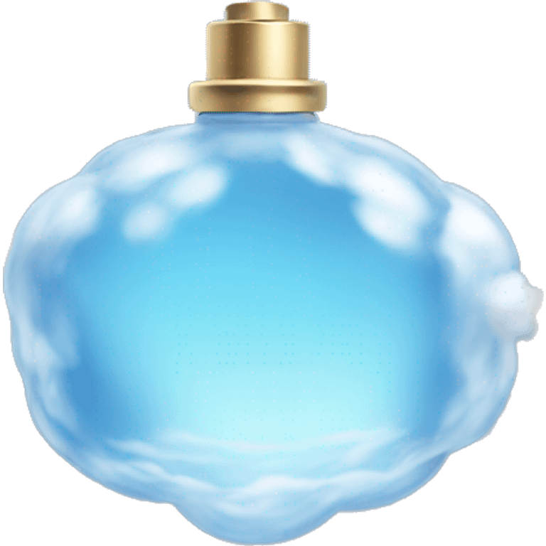 cloud perfume blue bottle in a cloud emoji