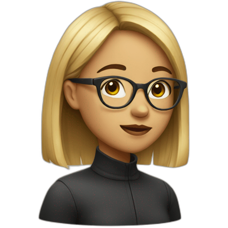 girl,wearing glasses,bangs emoji