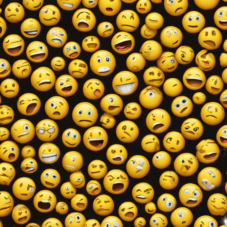 Round yellow emoji face with a bored expression, downturned mouth and tongue poking out emoji