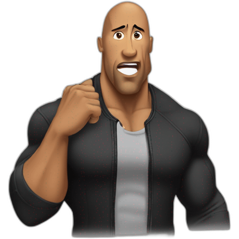 the rock telling someone to be quiet emoji