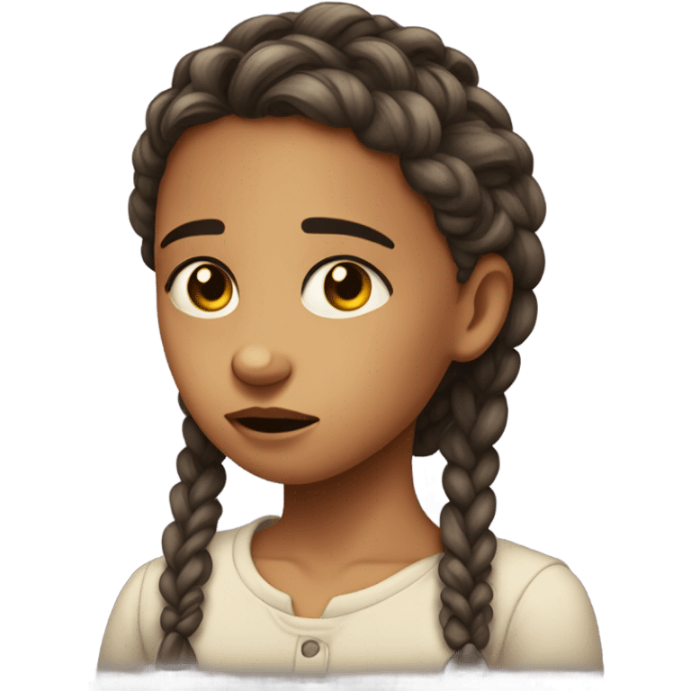 Girl crying because of tight braids emoji