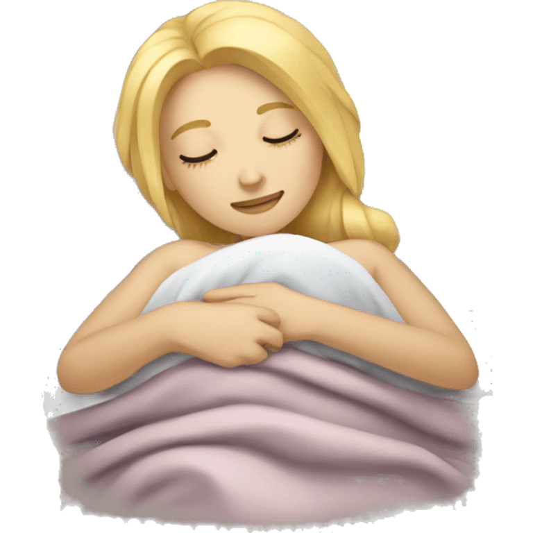 Blonde girl sleeping emoji