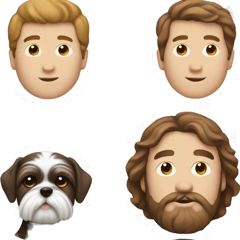 White man with brown hair with a shih tzu  emoji