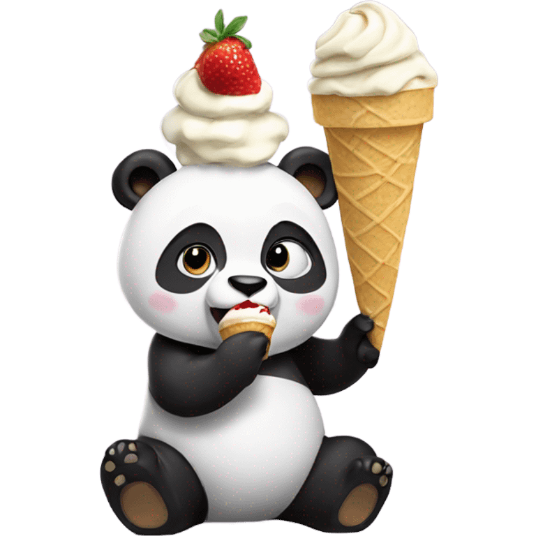 Panda eating ice cream emoji