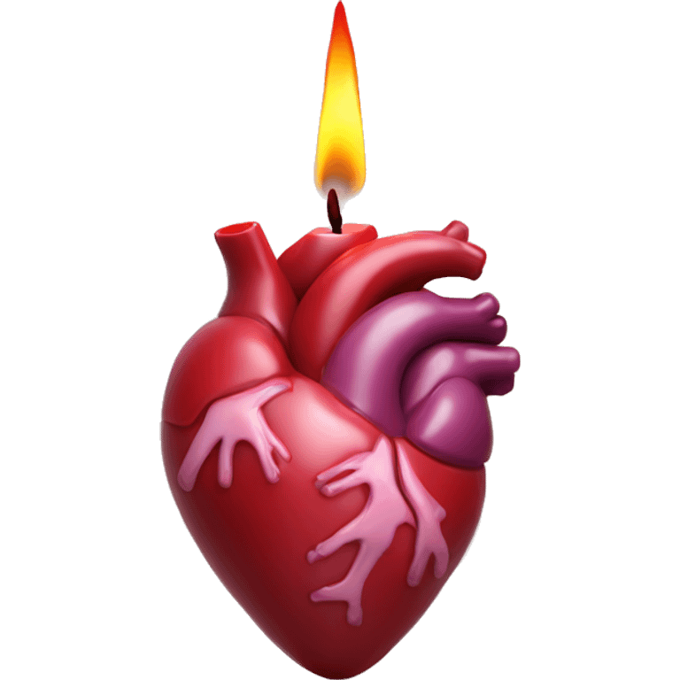 Anatomical heart candle emoji