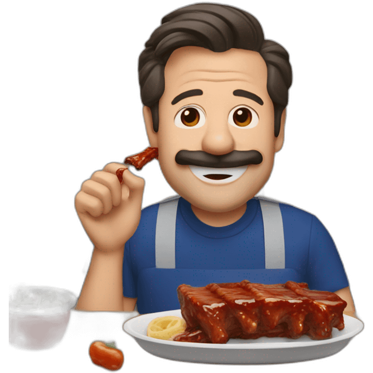 Ted lasso eating bbq ribs emoji