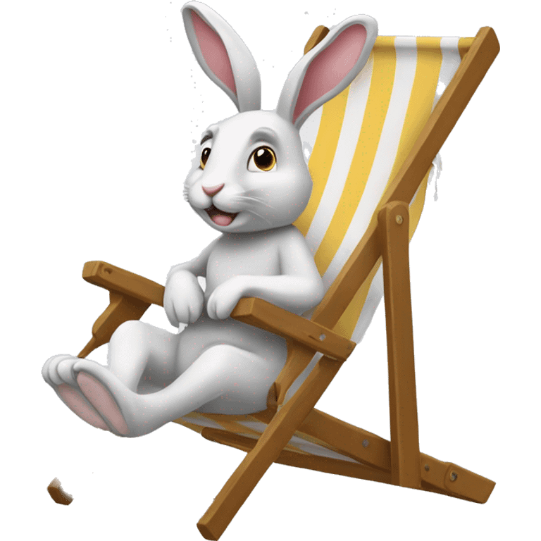 rabbit sitting deckchair emoji