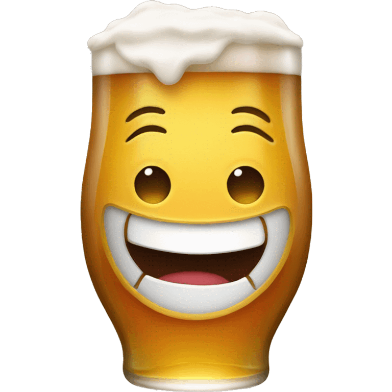 Smiling beer emoji