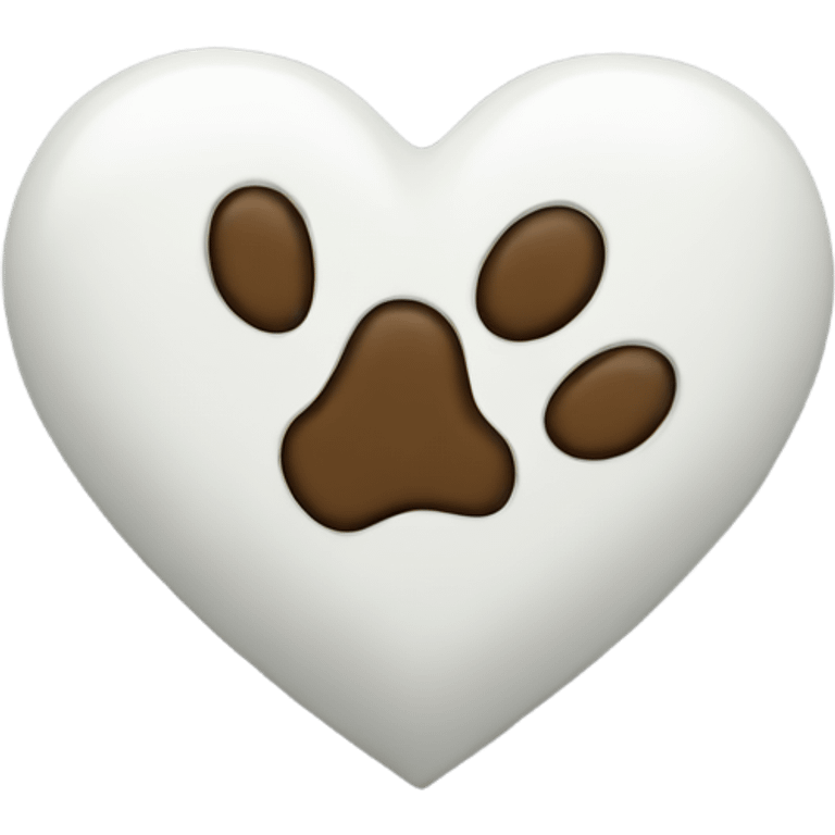 White heart with dog's paw emoji