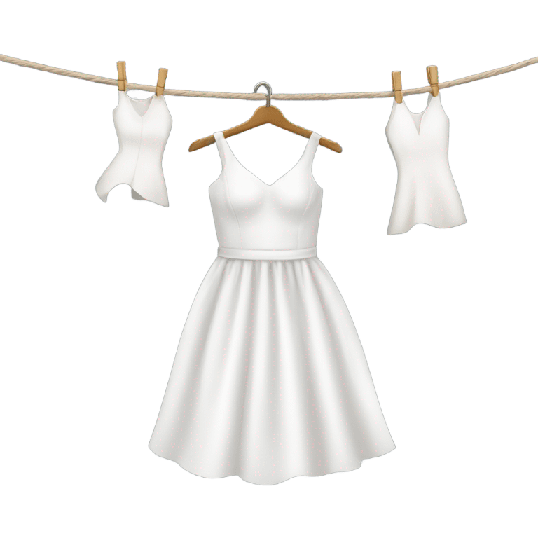 White dress on clothesline  emoji