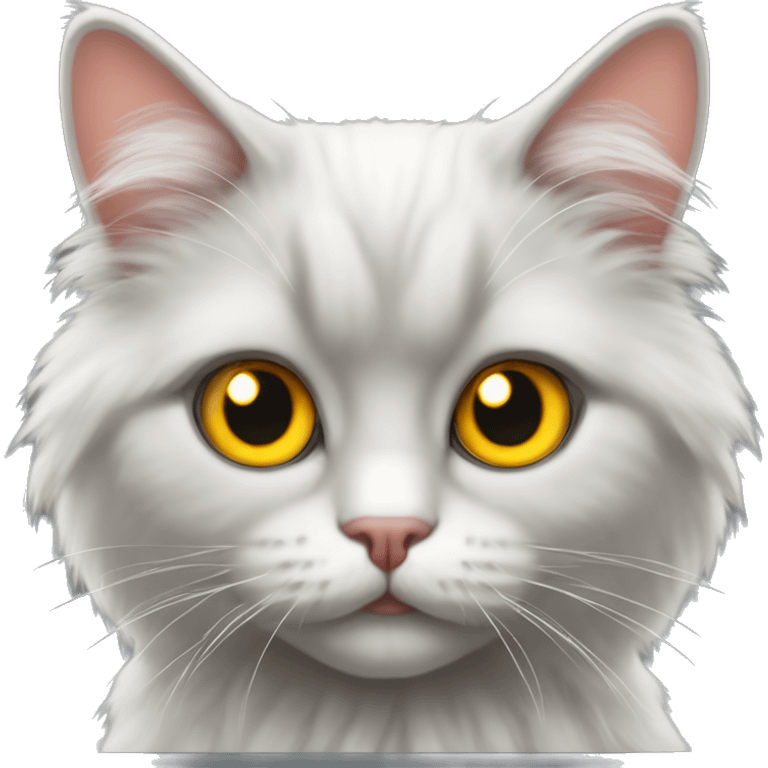 Gato angora gris con ojos amarillos  emoji