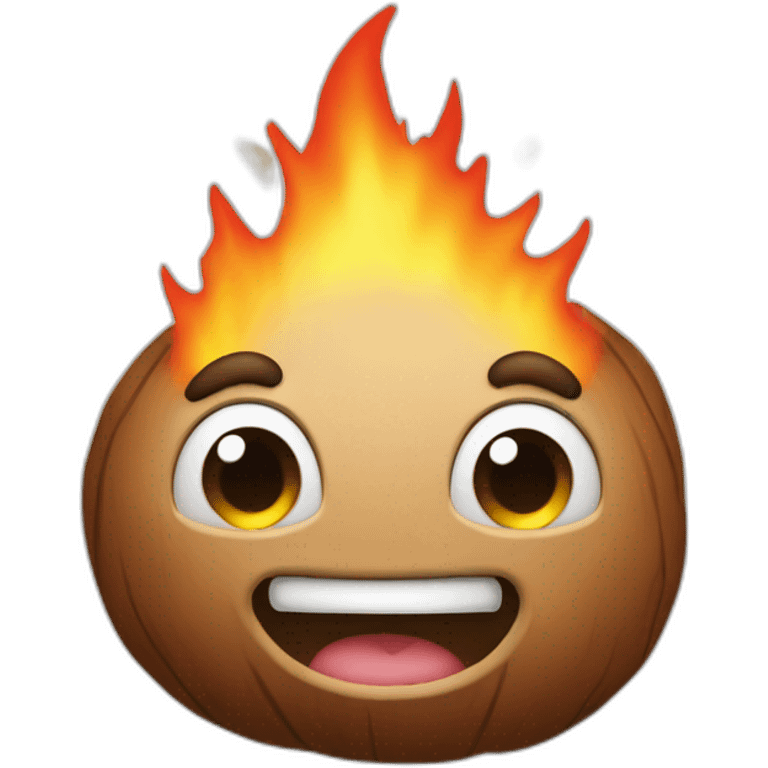 burning nut emoji