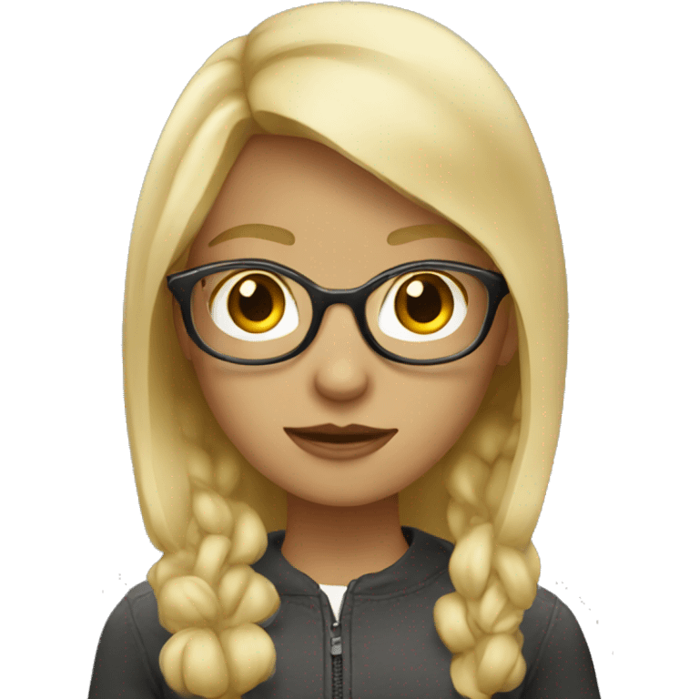 A Girl with Shot blond hair and a glasses  emoji