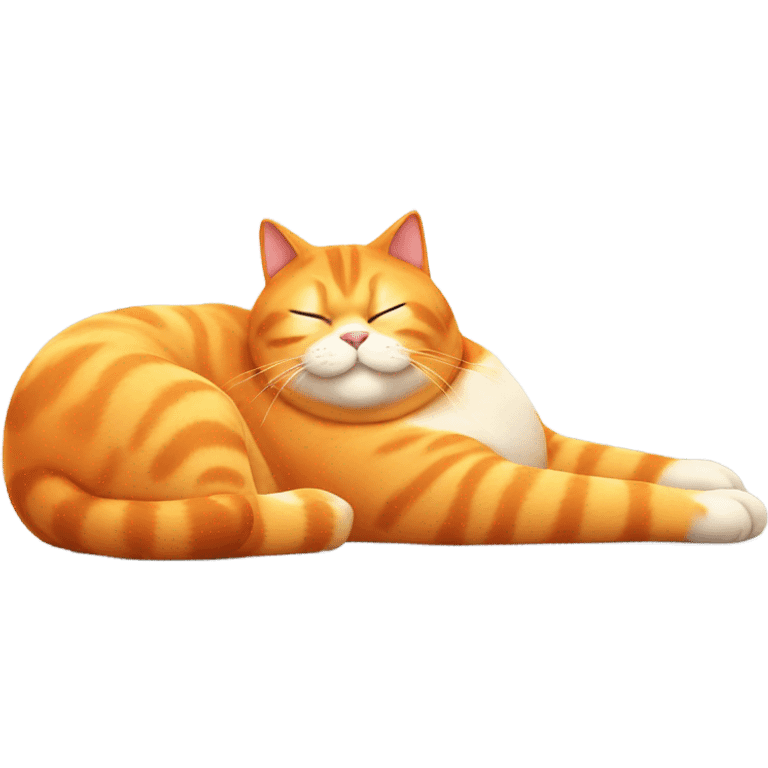 Fat orange cat lazing in the sun emoji