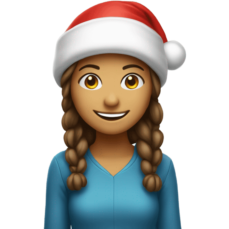 smiling girl in santa hat emoji