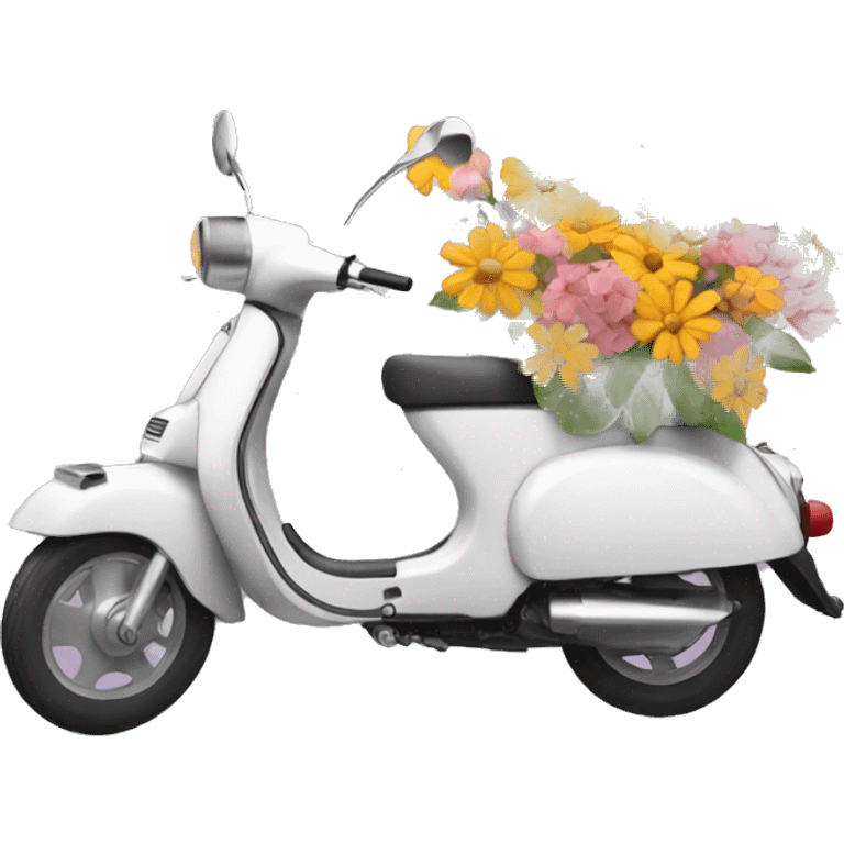 Moped with flowers  emoji