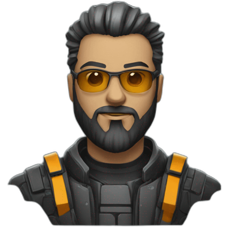 Cyberpunk-man-full beard emoji