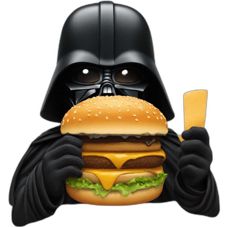 Dark vador eating a burger emoji