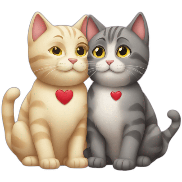 Cats in love emoji