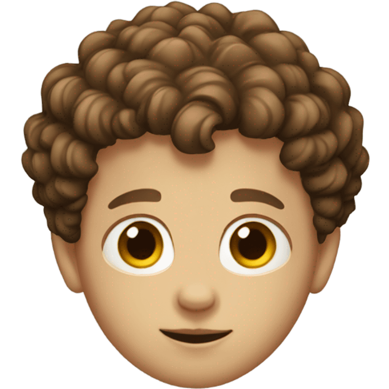 white boy with short brown curly hair  emoji