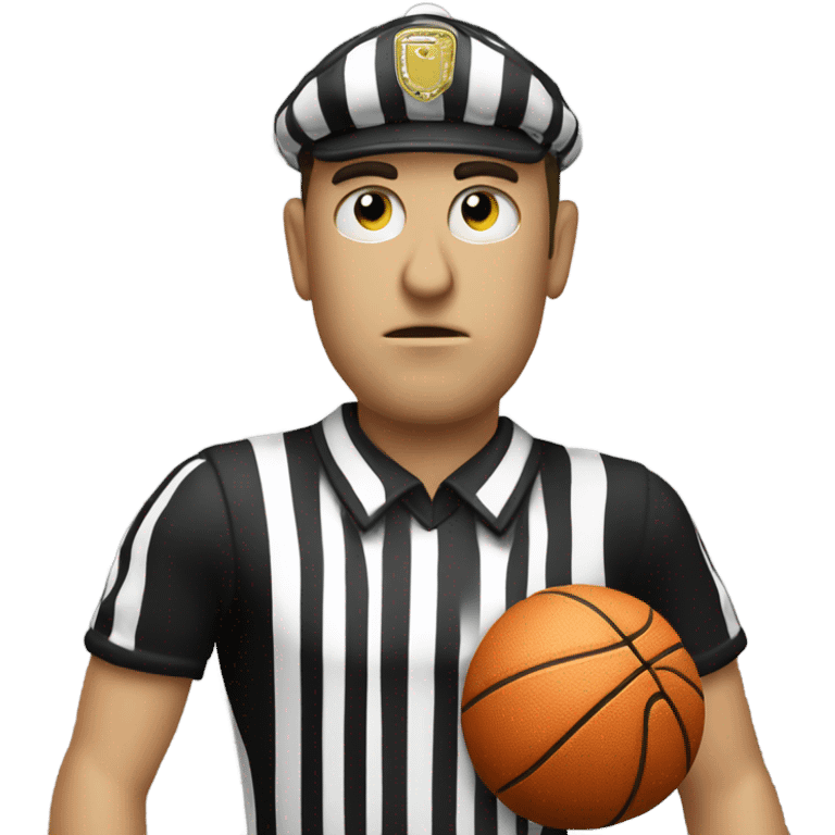 Basketball ref with zebra head. Cancel or thumbs down overlay  emoji