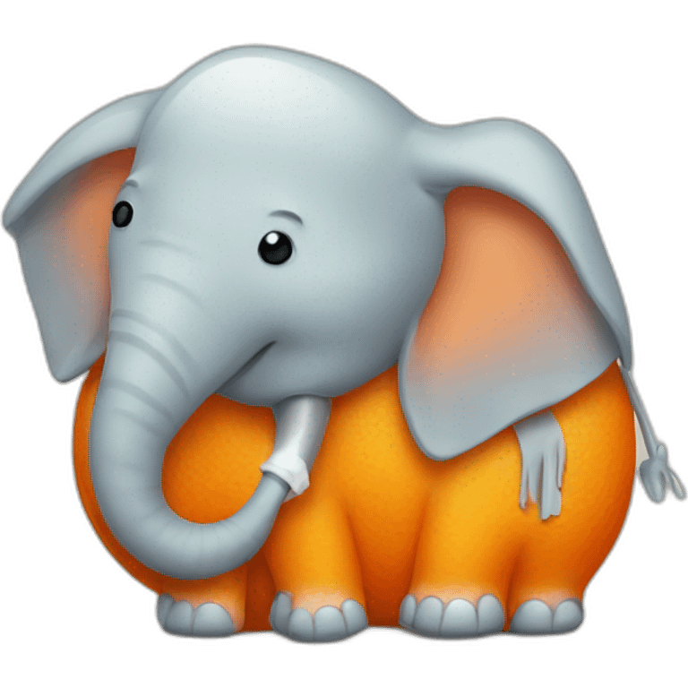 Sick Orange elephant emoji