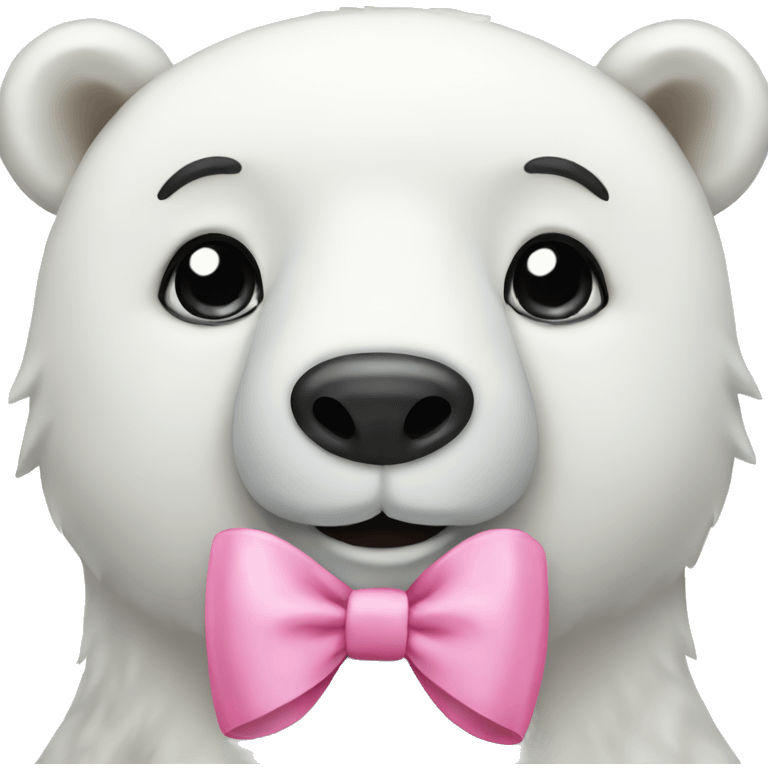 polar bear with pink bow emoji