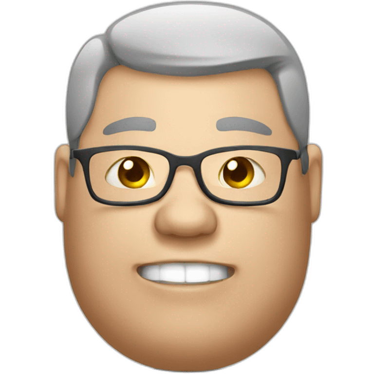 overweight man with gift emoji