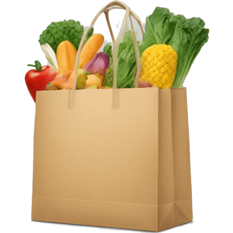 Shopping bag With groceries emoji