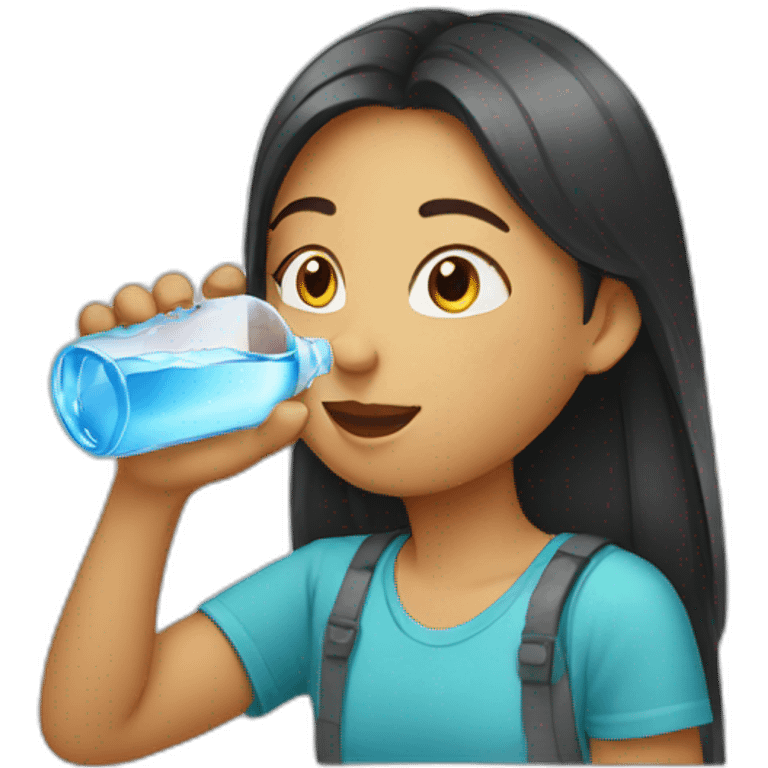 Girl drinking water emoji