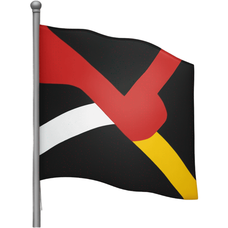 Flag with black and red and yellow circle  emoji