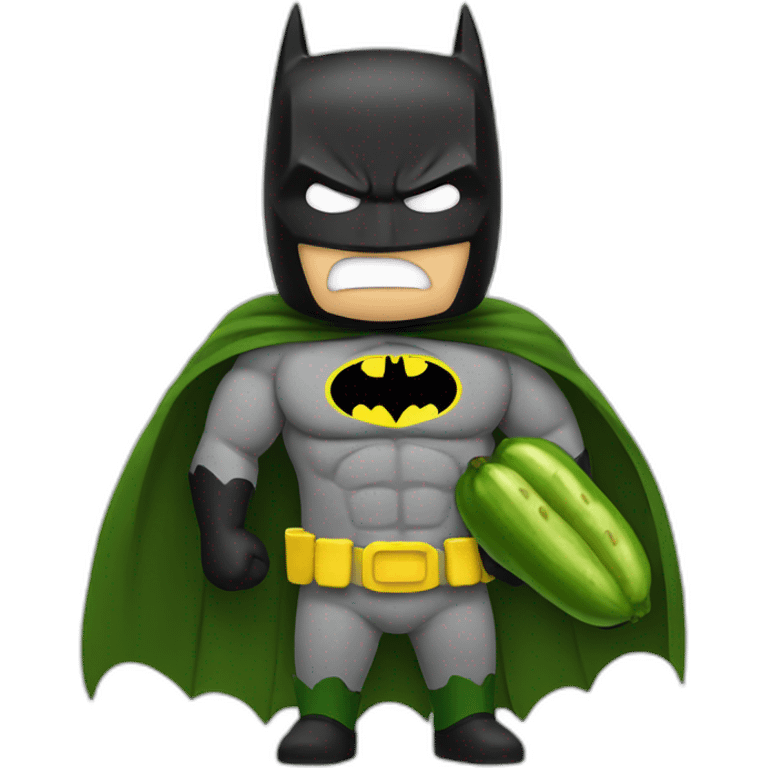 Batman eating a pickle emoji