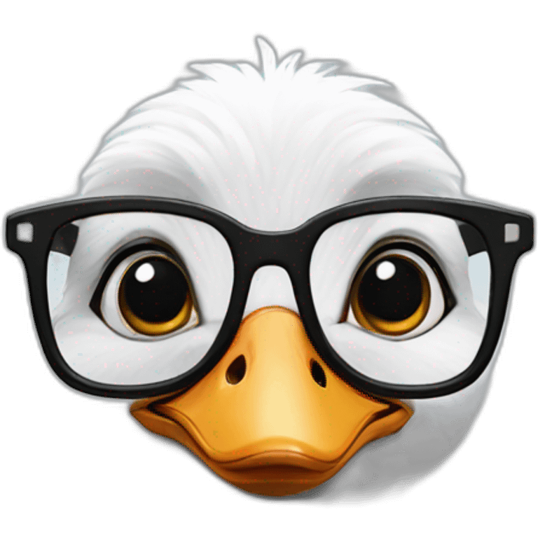 A goose in black glasses emoji